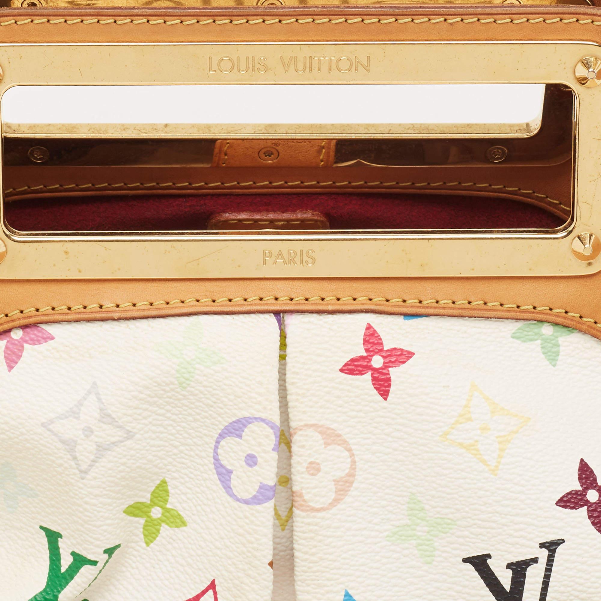 Louis Vuitton White Monogram Multicolore Canvas Judy MM Bag For Sale 3