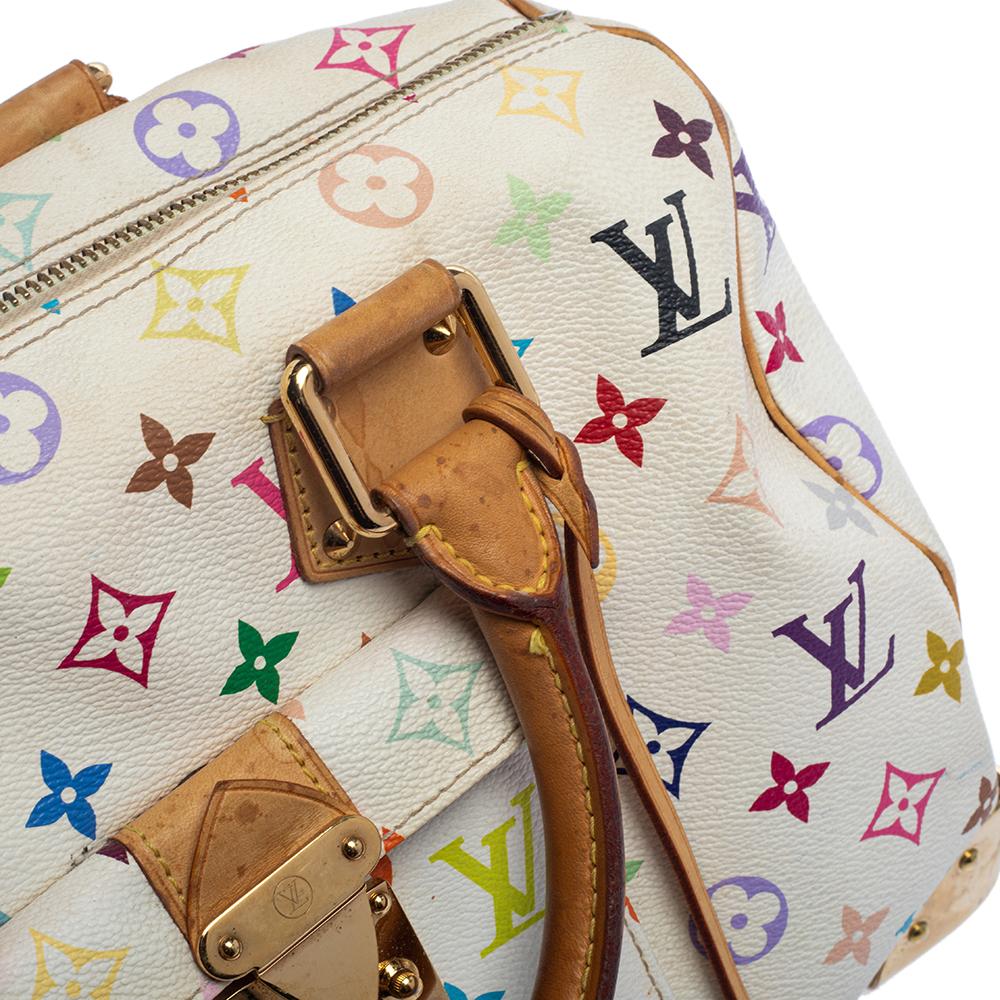 Louis Vuitton White Monogram Multicolore Canvas Speedy 30 Bag 4