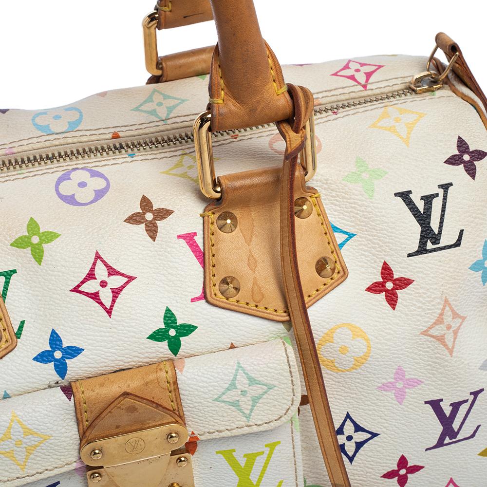 Louis Vuitton White Monogram Multicolore Canvas Speedy 30 Bag 6