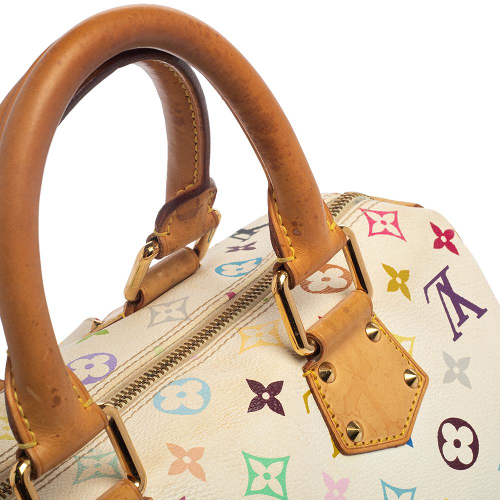 Louis Vuitton White Monogram Multicolore Canvas Speedy 30 Bag 8