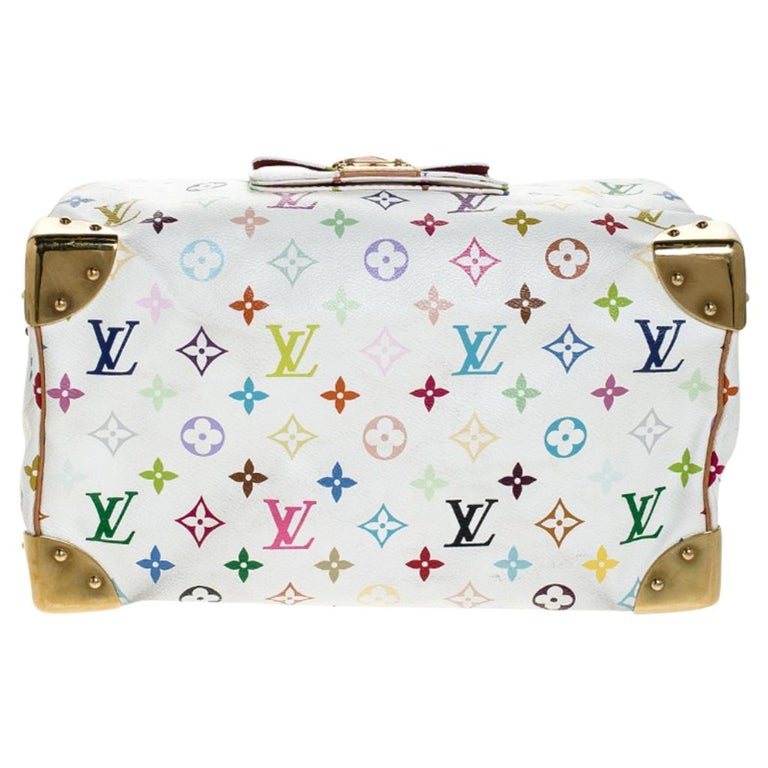 Louis Vuitton White Monogram Multicolore Canvas Speedy 30 Bag For Sale at 1stdibs