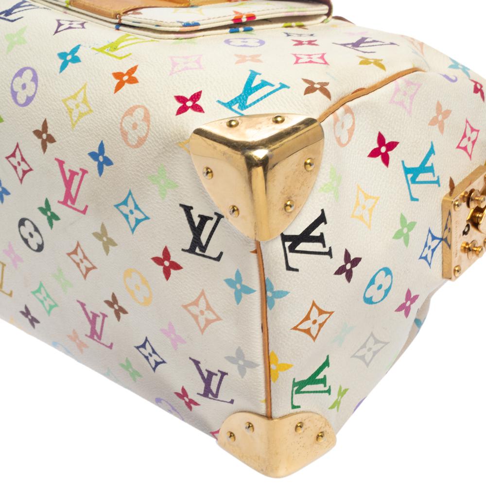 Louis Vuitton White Monogram Multicolore Canvas Speedy 30 Bag In Good Condition In Dubai, Al Qouz 2