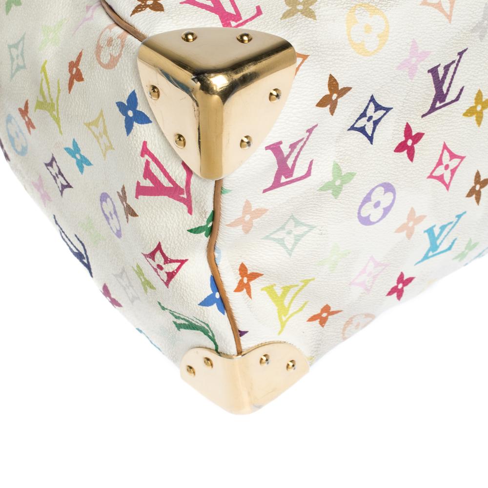 Women's Louis Vuitton White Monogram Multicolore Canvas Speedy 30 Bag