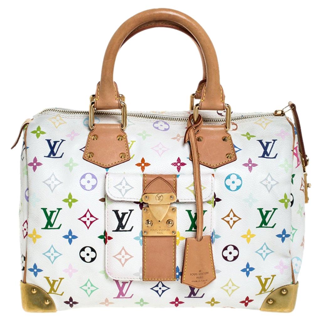 Louis Vuitton White Monogram Multicolore Canvas Speedy 30 Bag For Sale ...