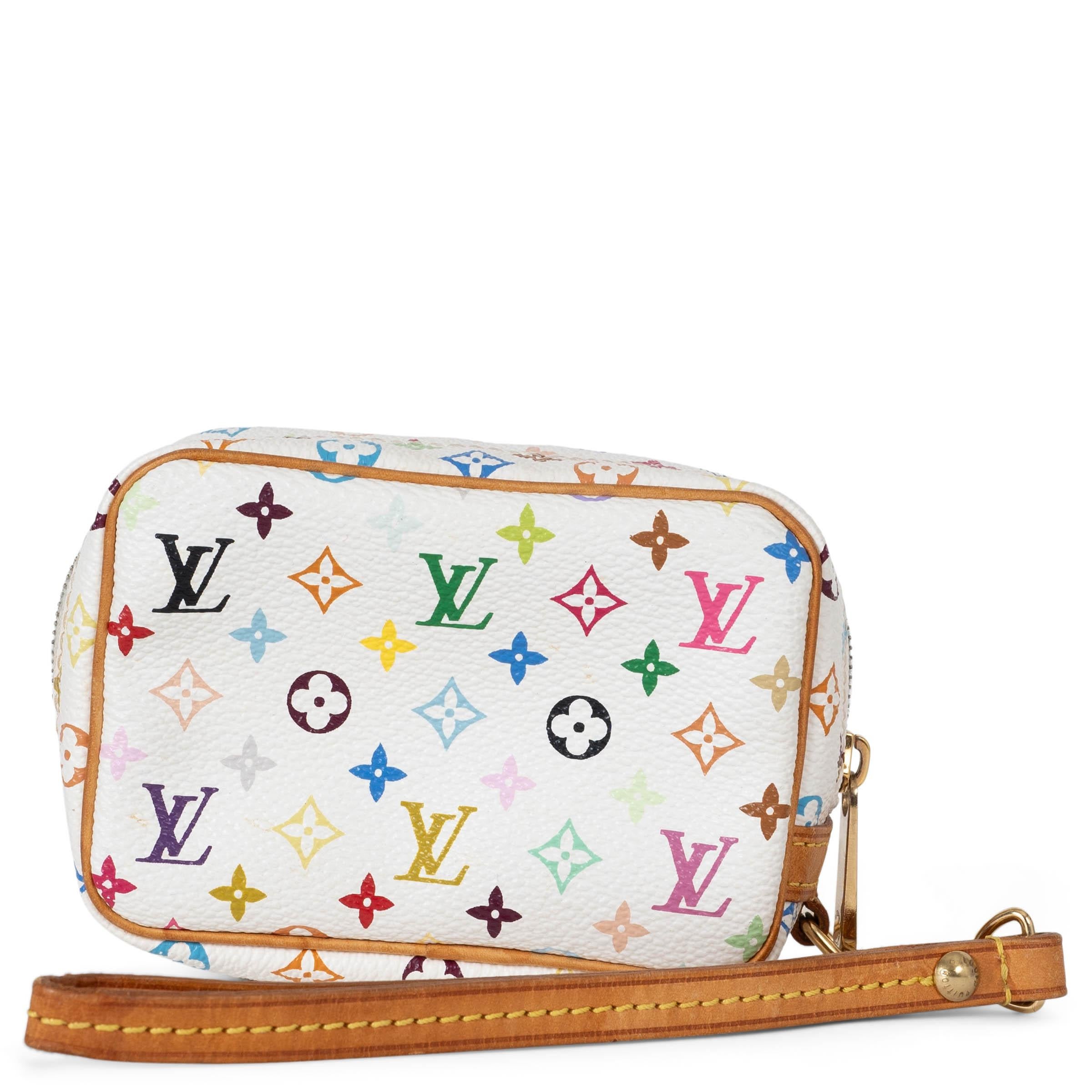 Gray LOUIS VUITTON white Monogram Multicolore canvas WAPITY CASE Clutch Bag