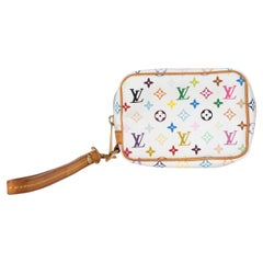 LOUIS VUITTON white Monogram Multicolore canvas WAPITY CASE Clutch Bag
