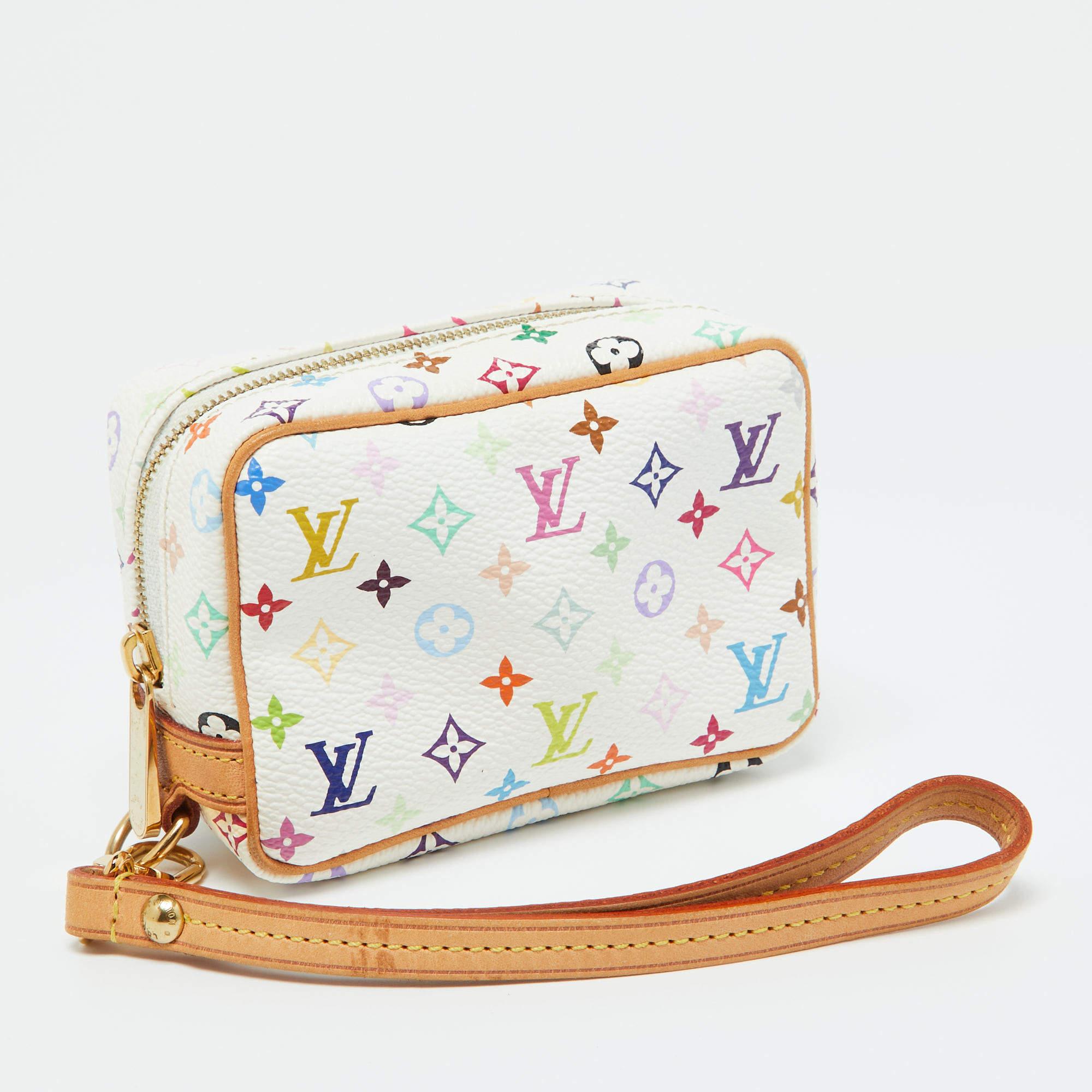 Louis Vuitton White Monogram Multicolore Canvas Wapity Pouch In Good Condition In Dubai, Al Qouz 2