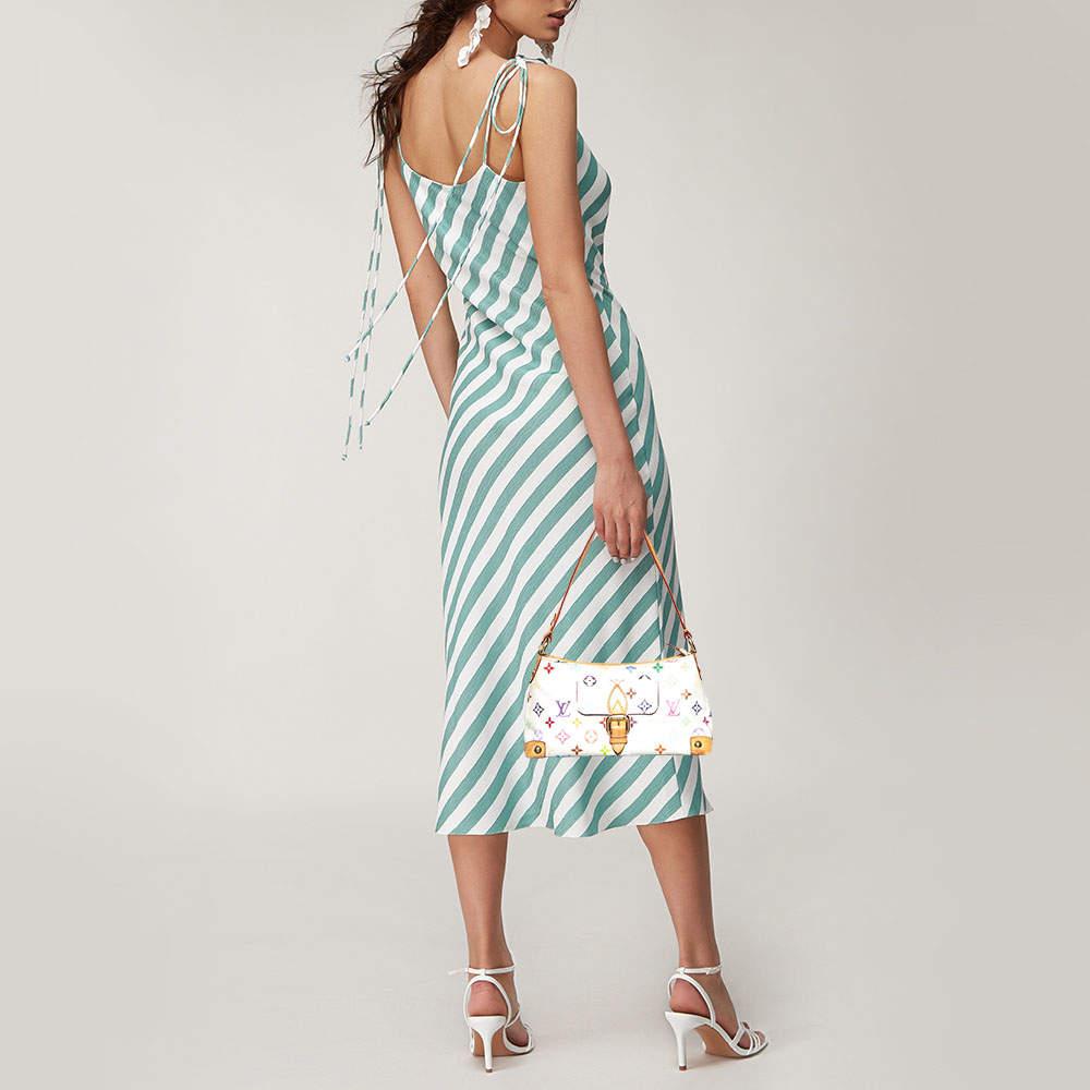 Louis Vuitton White Monogram Multicolore Eliza Bag In Good Condition In Dubai, Al Qouz 2