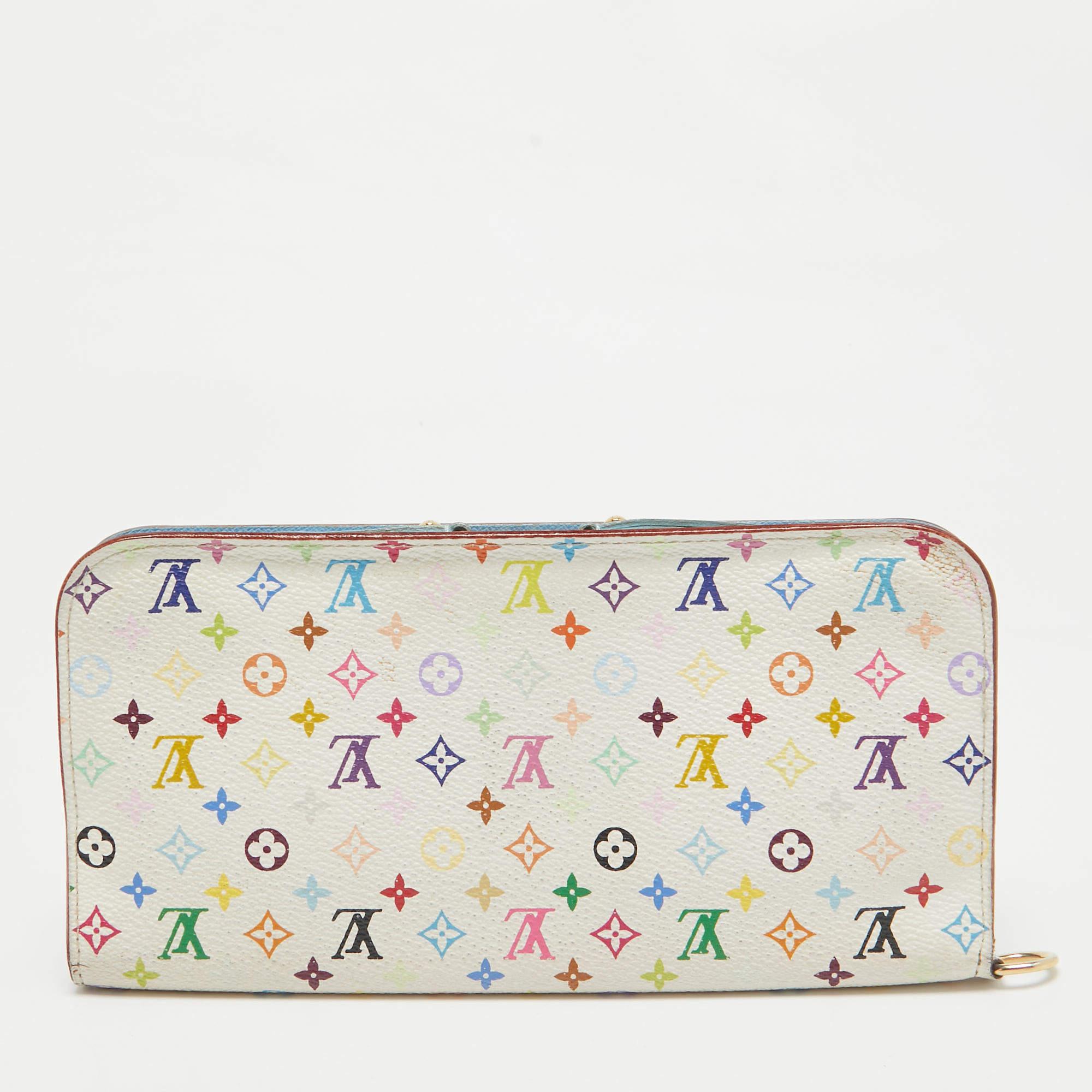 Louis Vuitton White Monogram Multicolore Insolite Wallet For Sale 2