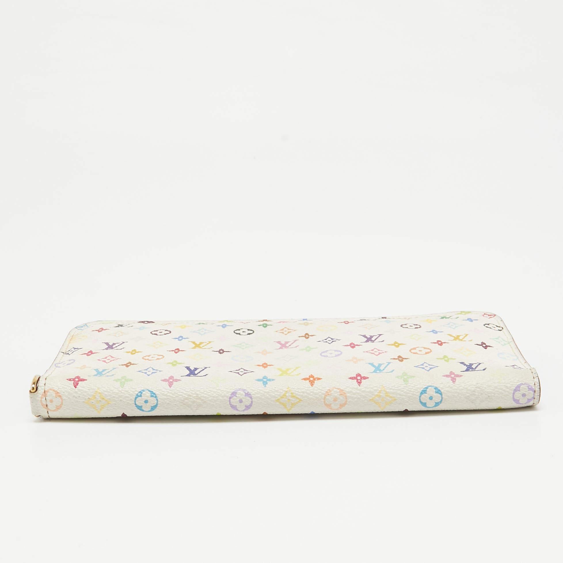 Louis Vuitton White Monogram Multicolore Insolite Wallet For Sale 4