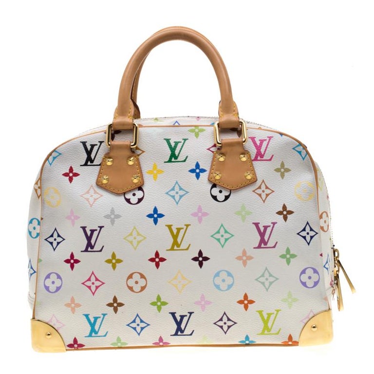 Louis Vuitton White Monogram Multicolore Trouville Bag For Sale at 1stdibs