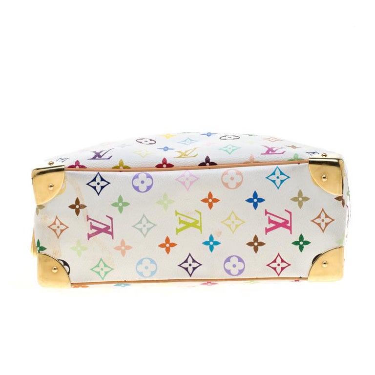 Louis Vuitton White Monogram Multicolore Trouville Bag For Sale at 1stdibs