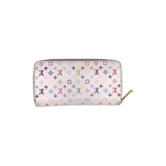 Louis Vuitton White Monogram Murakami Multicolore Zippy Wallet