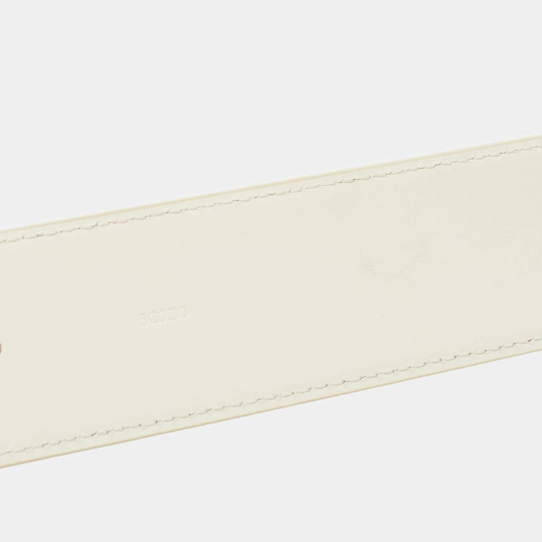 Louis Vuitton White Monogram Prism LV Initiales Buckle Belt 100CM at  1stDibs