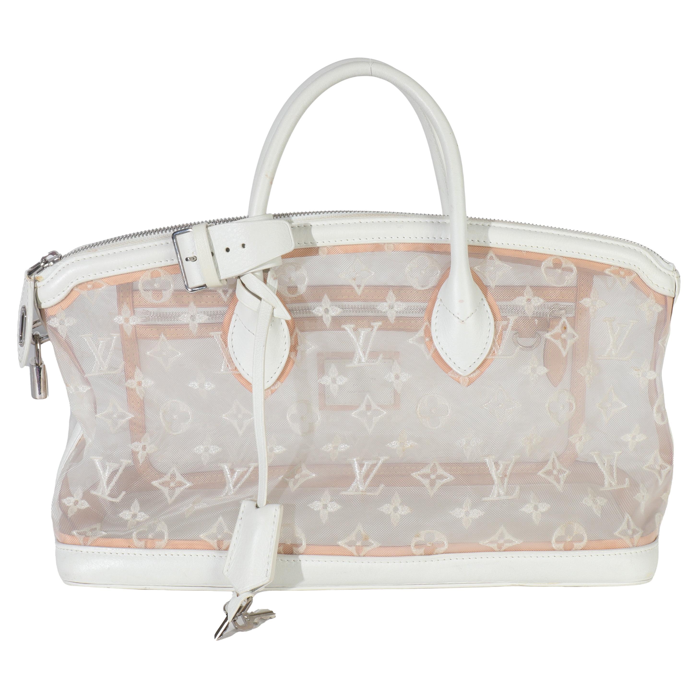 Louis Vuitton Weißes Monogram Transparentes Lockit Ost-West im Angebot