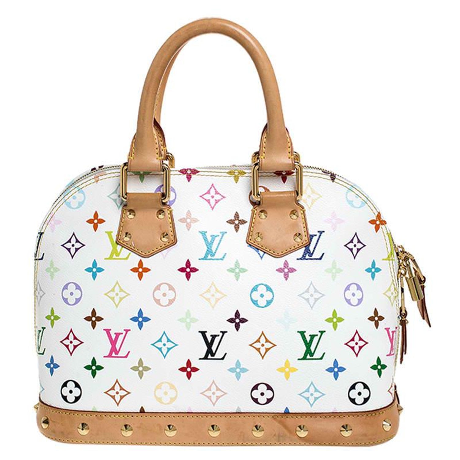 Louis Vuitton White Multicolor Monogram Alma PM Bag For Sale at 1stDibs