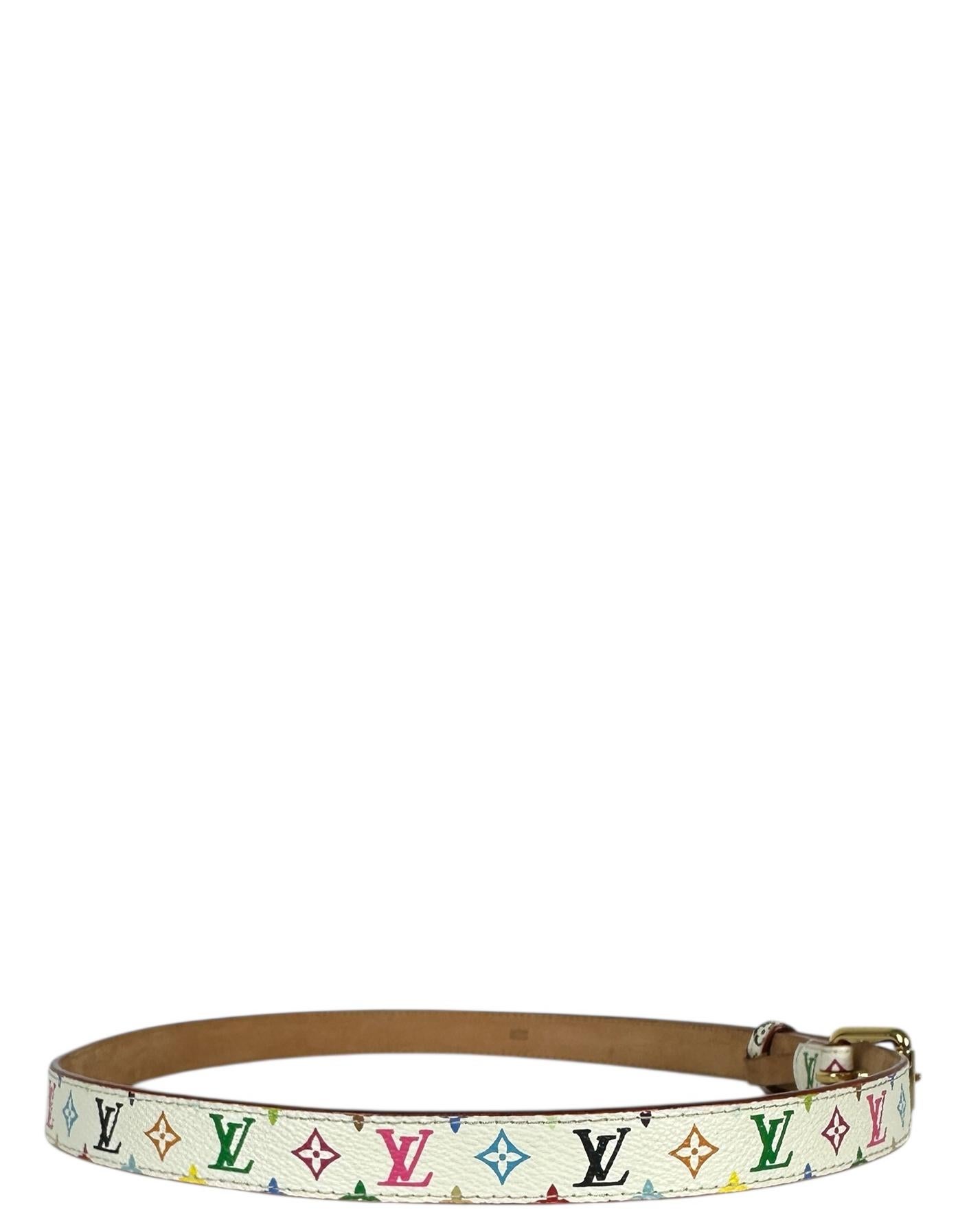 Louis Vuitton White Multicolor Monogram Belt sz 90/36