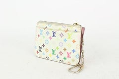 Louis Vuitton White Multicolor Monogram Blanc Pochette Cles NM Key Pouch102lv727