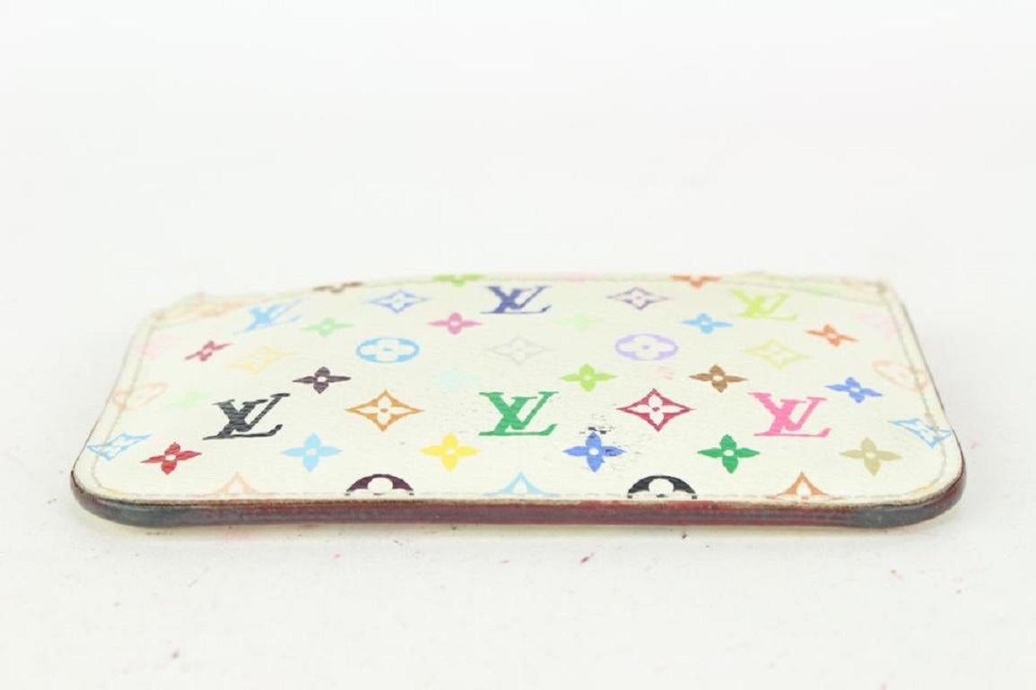 Louis Vuitton White Multicolor Monogram Blanc Pochette Cles NM Key Pouch102lv727 1