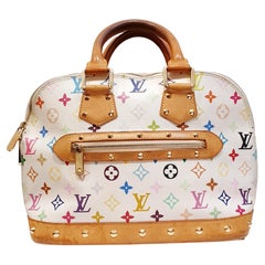 Louis Vuitton Brown Monogram Satin And Leather Limited Edition Alma Mini Bag  at 1stDibs