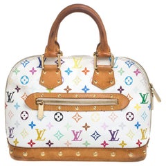 Louis Vuitton Alma PM Tasche aus Segeltuch mit weißem Multicolor-Monogramm