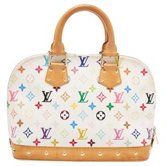 Louis Vuitton Rare White Monogram Multicolor Alma GM Bag 5LV89 at 1stDibs