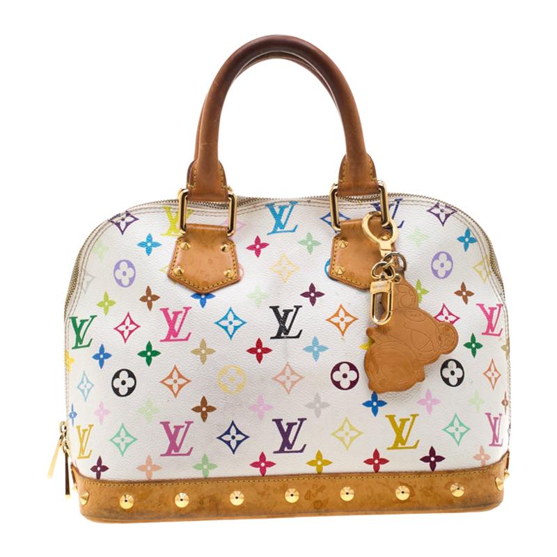 Louis Vuitton White Multicolor Monogram Canvas Alma PM