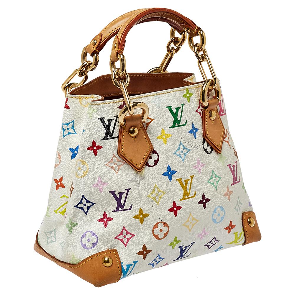 Louis Vuitton Weiß Multicolor Monogramm Canvas Audra Tasche Damen
