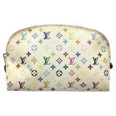 Louis Vuitton White Multicolor Monogram Canvas Cosmetic Pouch Bag