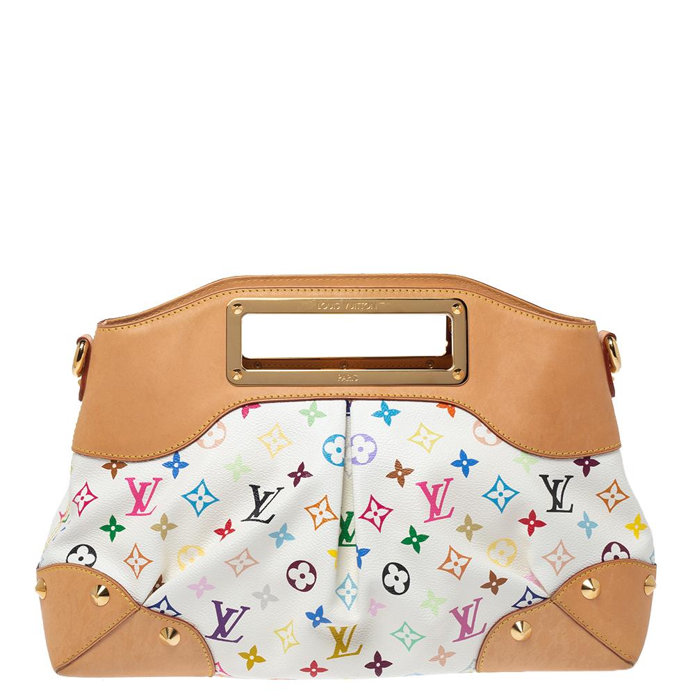 It is every woman's dream to own a Louis Vuitton handbag as appealing as this one. Crafted from their Multicolor Monogram canvas and leather, this bag features a detachable chain handle and frame handles engraved with the brand label. While the
