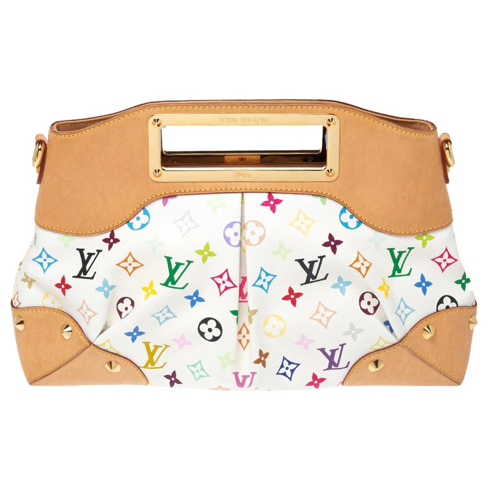 Louis Vuitton White Multicolor Monogram Canvas Judy MM Bag at 1stDibs  lv  judy multicolor white, louis vuitton judy mm, louis vuitton judy multicolor