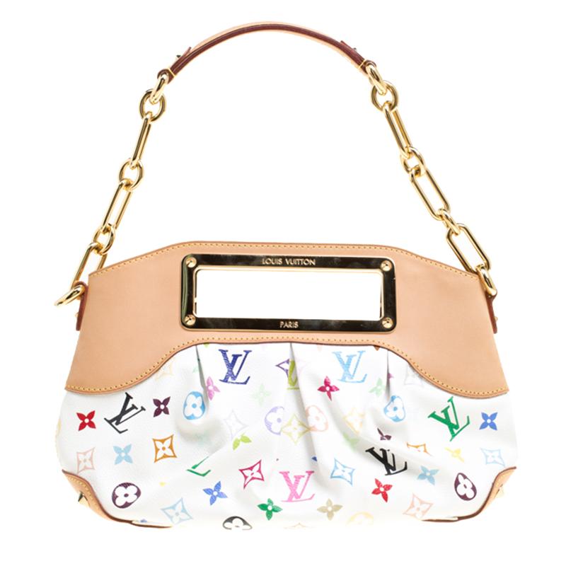 Louis Vuitton White Multicolor Monogram Canvas Judy MM Bag