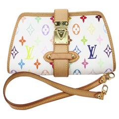 Louis Vuitton White Multicolor Monogram Canvas Leather Shirley Shoulder Bag