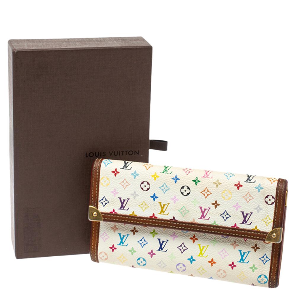 Louis Vuitton White Multicolor Monogram Canvas Porte Tresor International Wallet 4