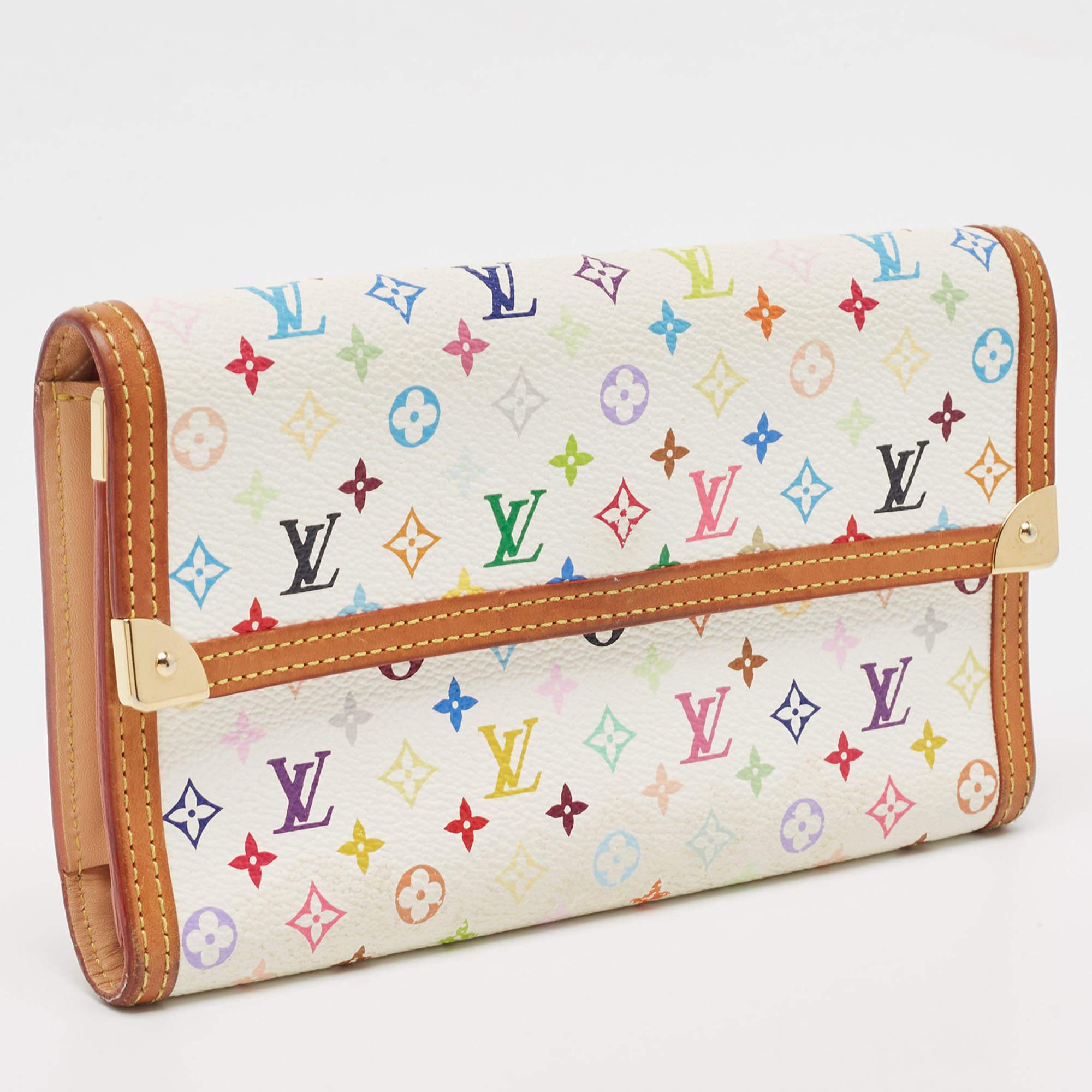 Louis Vuitton White/Multicolor Monogram Canvas Porte Tresor International Wallet 7