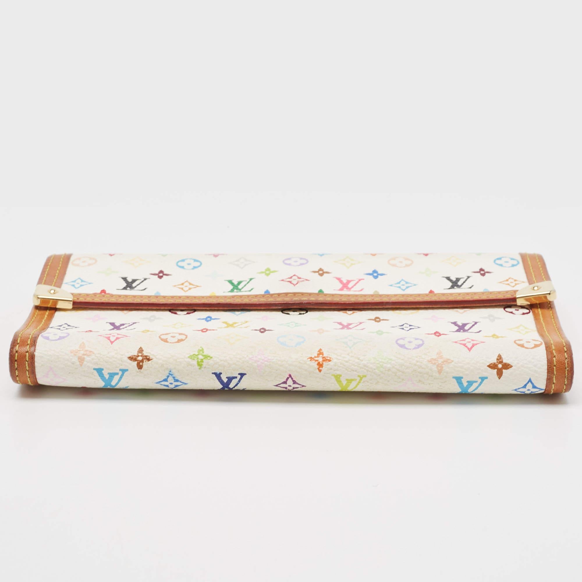 Louis Vuitton White/Multicolor Monogram Canvas Porte Tresor International Wallet 2