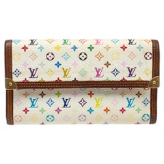 Louis Vuitton White Multicolor Monogram Canvas Porte Tresor International Wallet