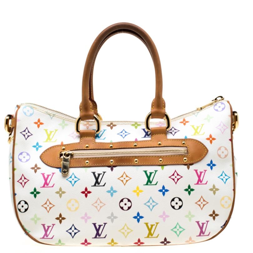 It is every woman's dream to own a Louis Vuitton handbag as appealing as this one. Crafted from their signature multicolor monogram canvas, this bag features two top handles, a removable shoulder strap, and gold-tone hardware. While the front flap