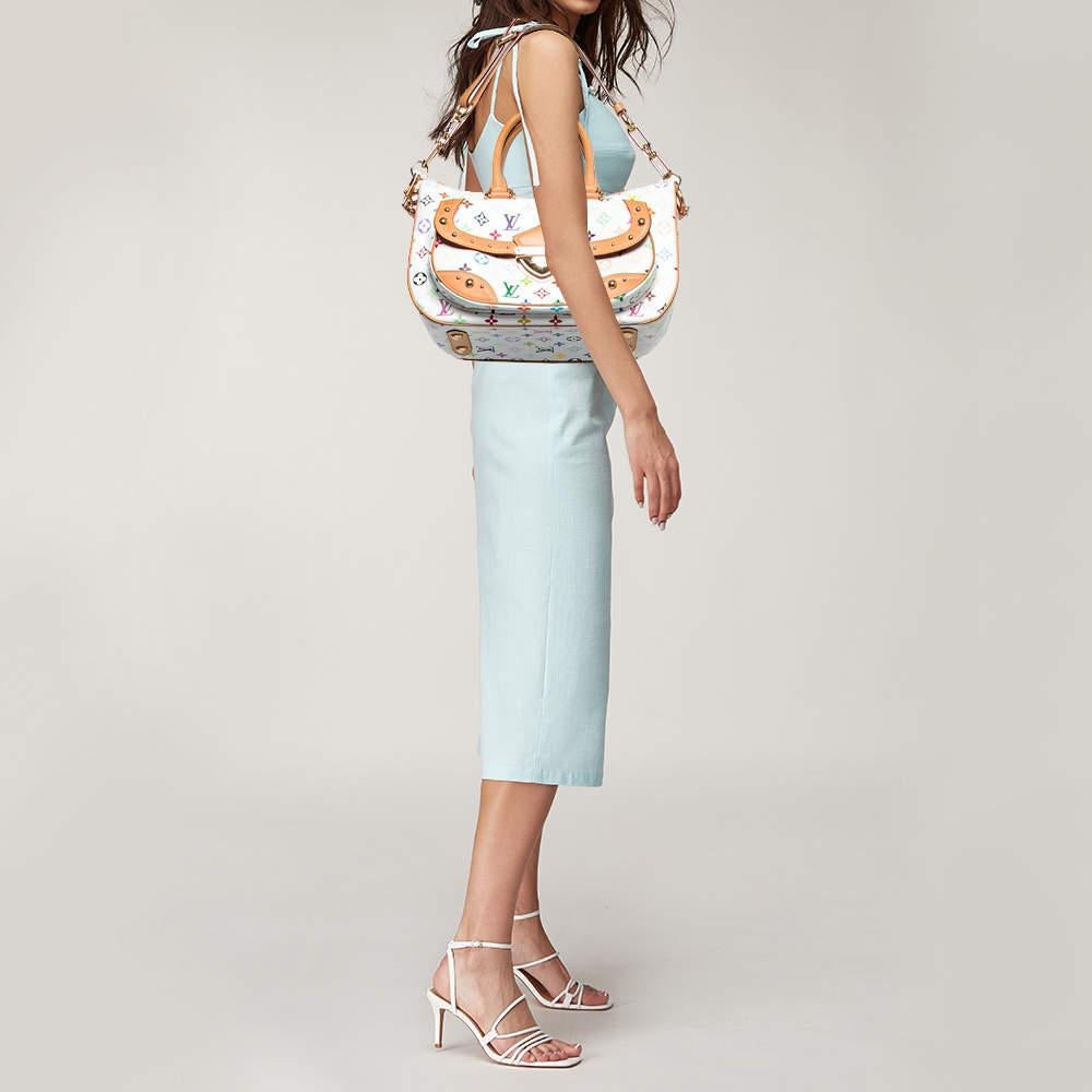 Louis Vuitton White Multicolor Monogram Canvas Rita Bag In Good Condition In Dubai, Al Qouz 2