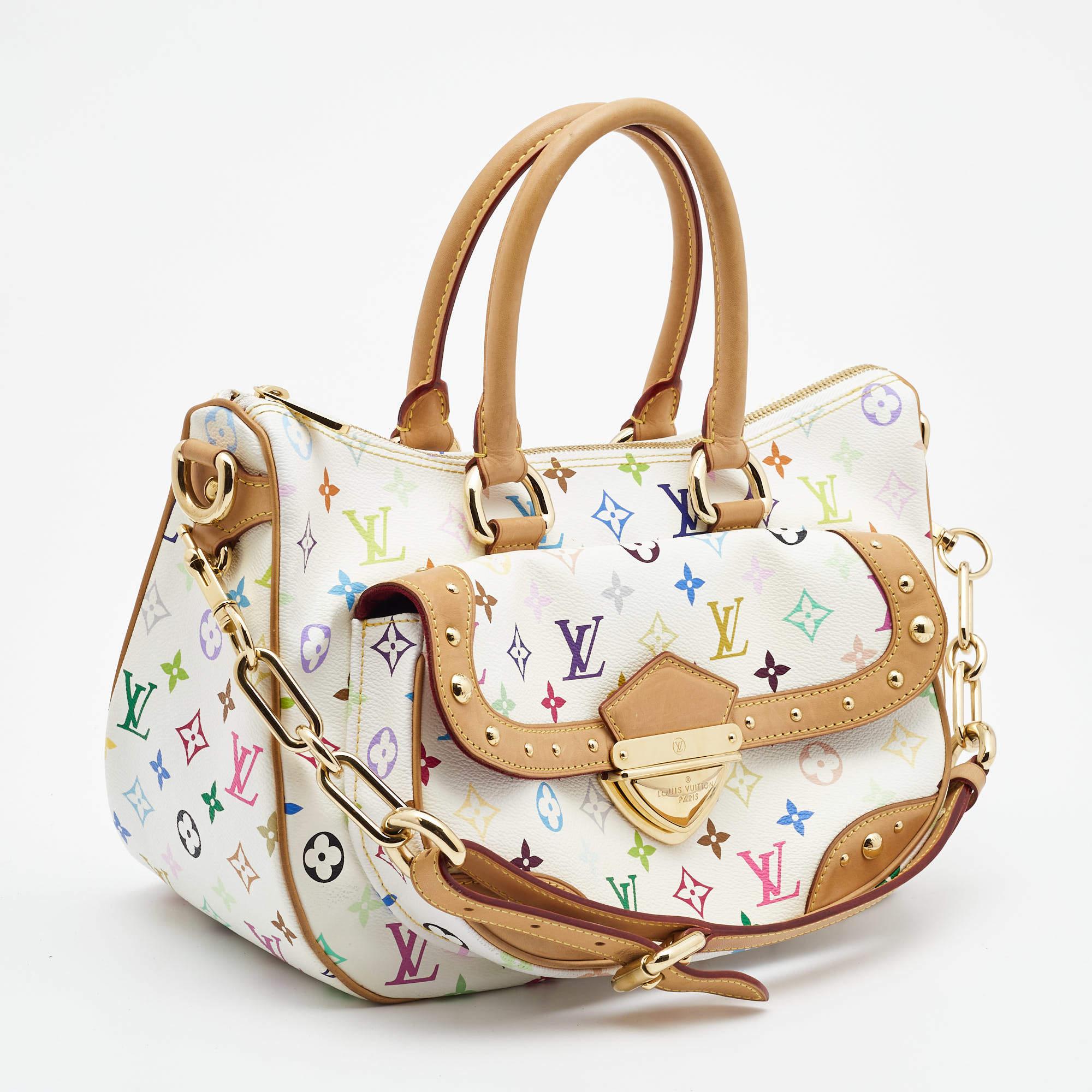 Women's Louis Vuitton White Multicolor Monogram Canvas Rita Bag