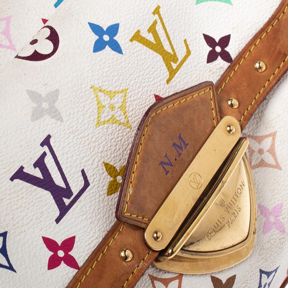 Louis Vuitton White Multicolor Monogram Canvas Rita Bag In Good Condition In Dubai, Al Qouz 2