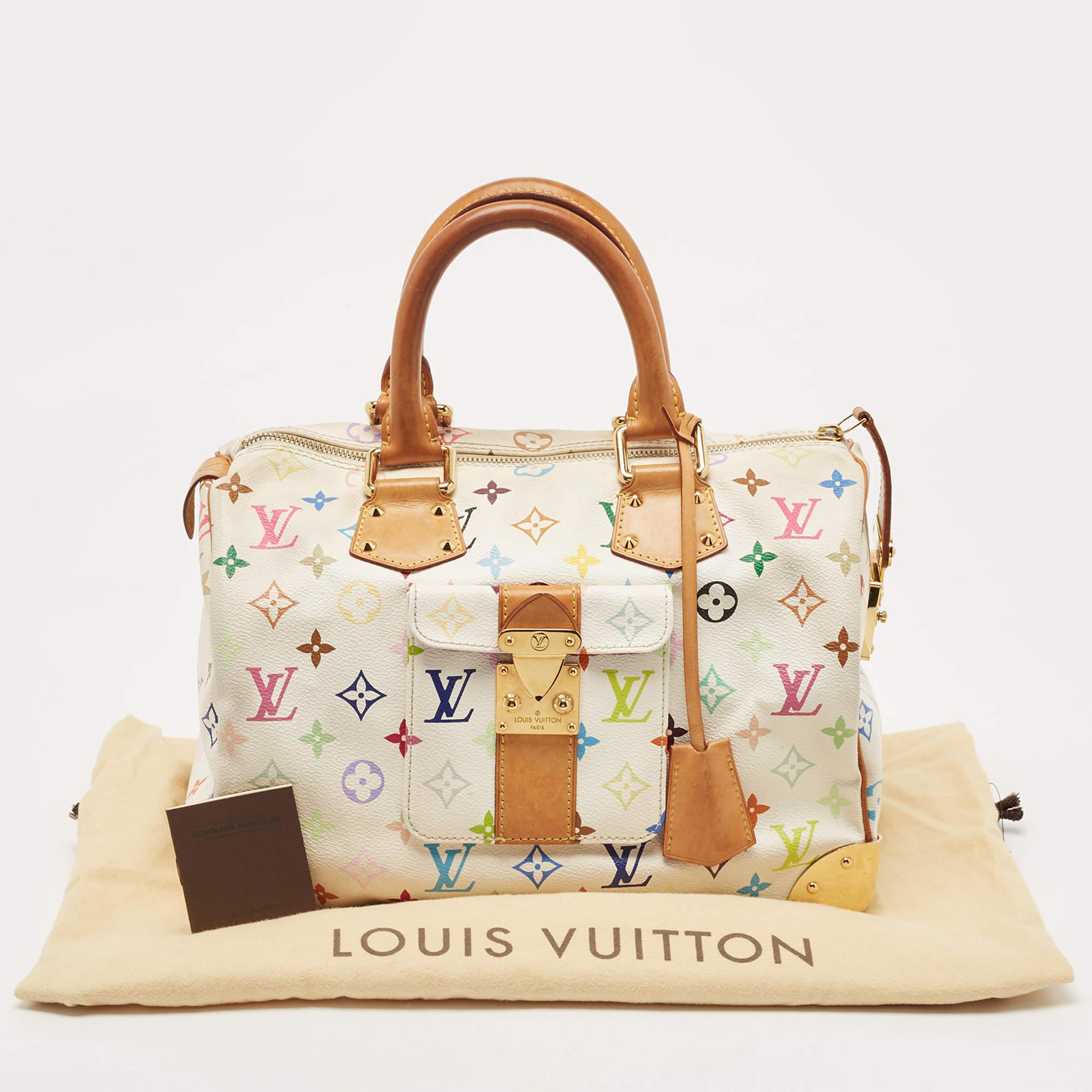 Louis Vuitton White Multicolor Monogram Canvas Speedy 30 Bag 16