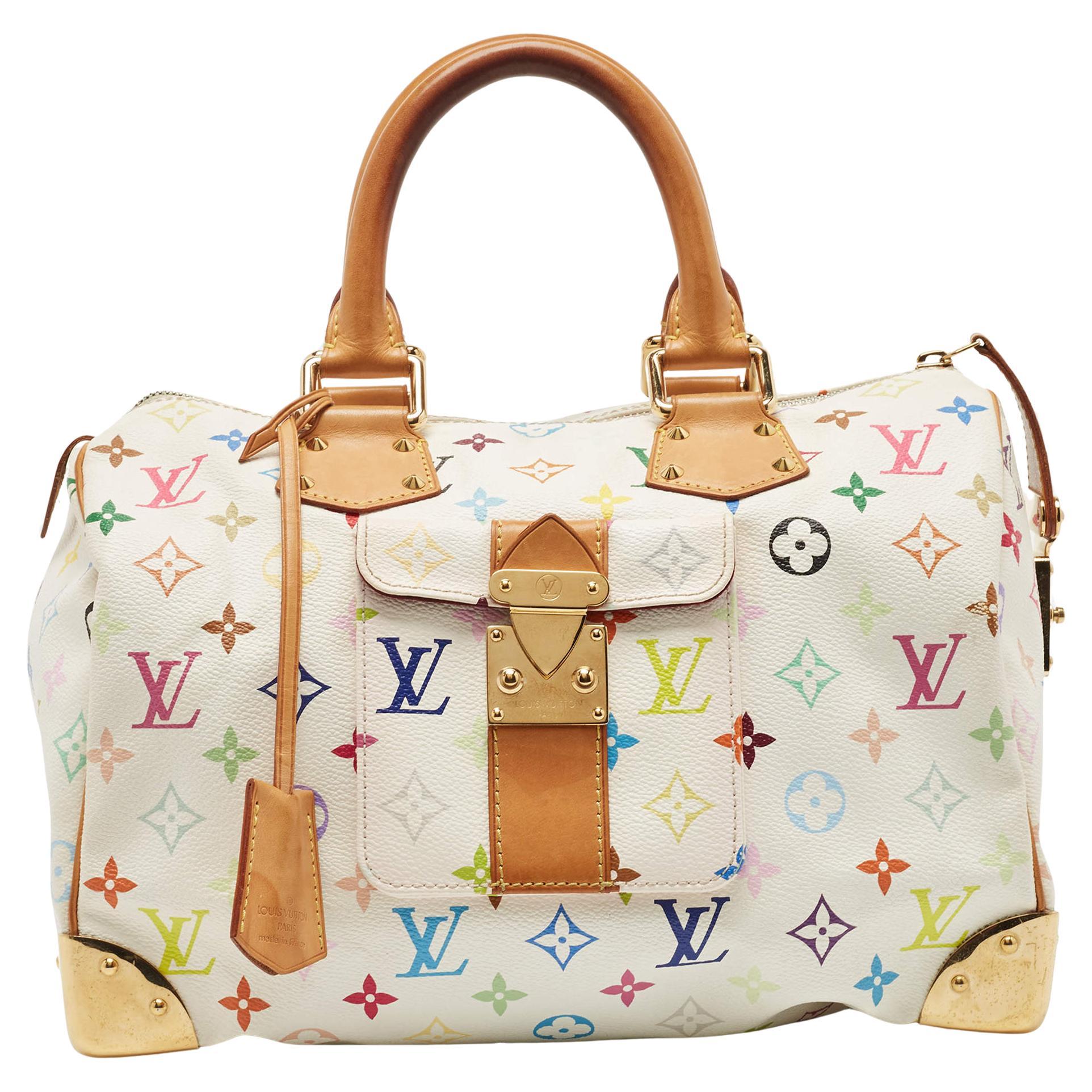 What Goes Around Comes Around Louis Vuitton White Multi Speedy 30 Handbag