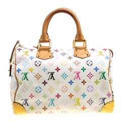 Louis Vuitton White Multicolor Monogram Canvas Speedy 30