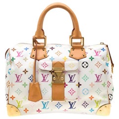 Louis Vuitton White Multicolor Monogram Canvas Speedy 30