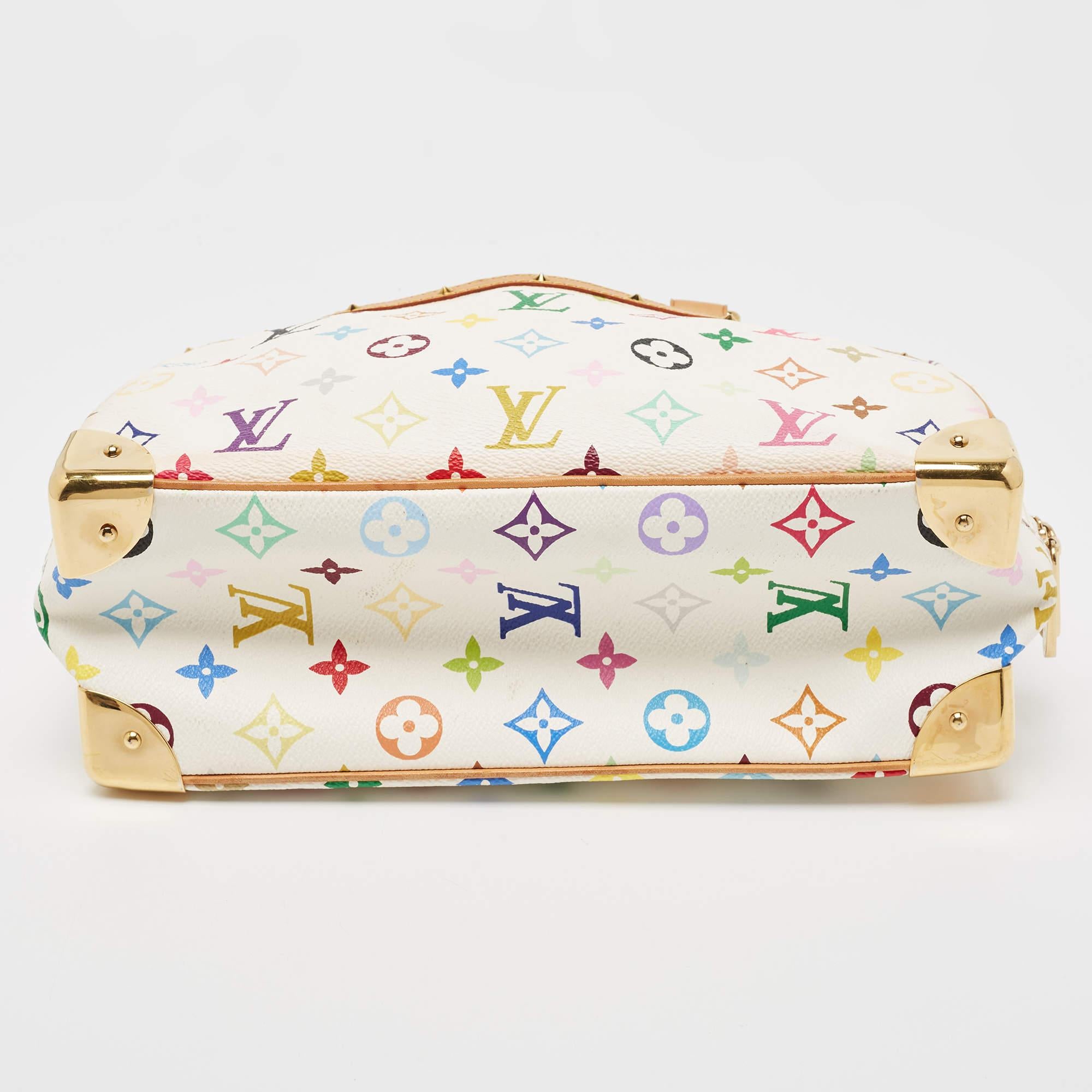 Women's Louis Vuitton White/Multicolor Monogram Canvas Trouville Bag