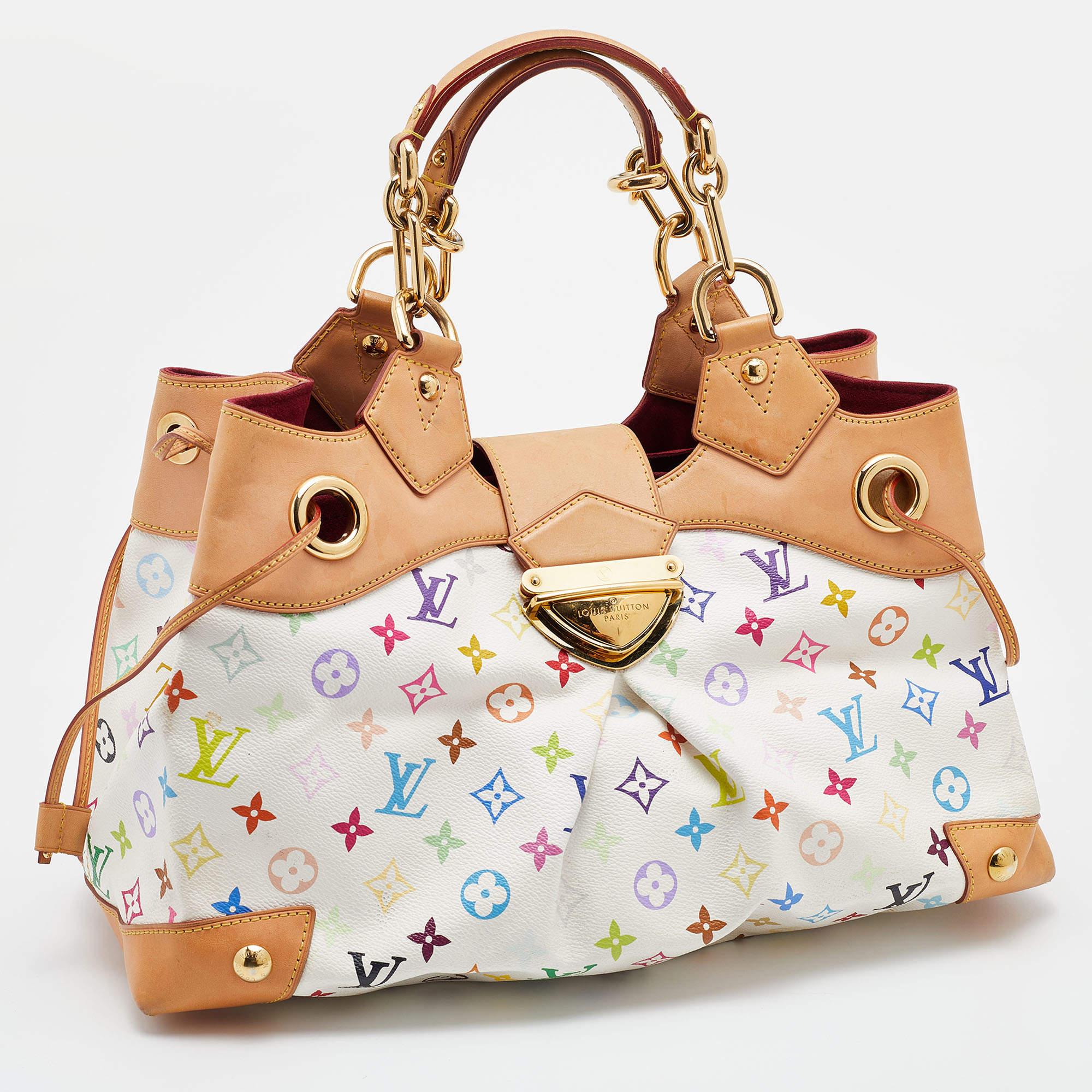 Louis Vuitton White Multicolor Monogram Canvas Ursula Bag In Good Condition In Dubai, Al Qouz 2