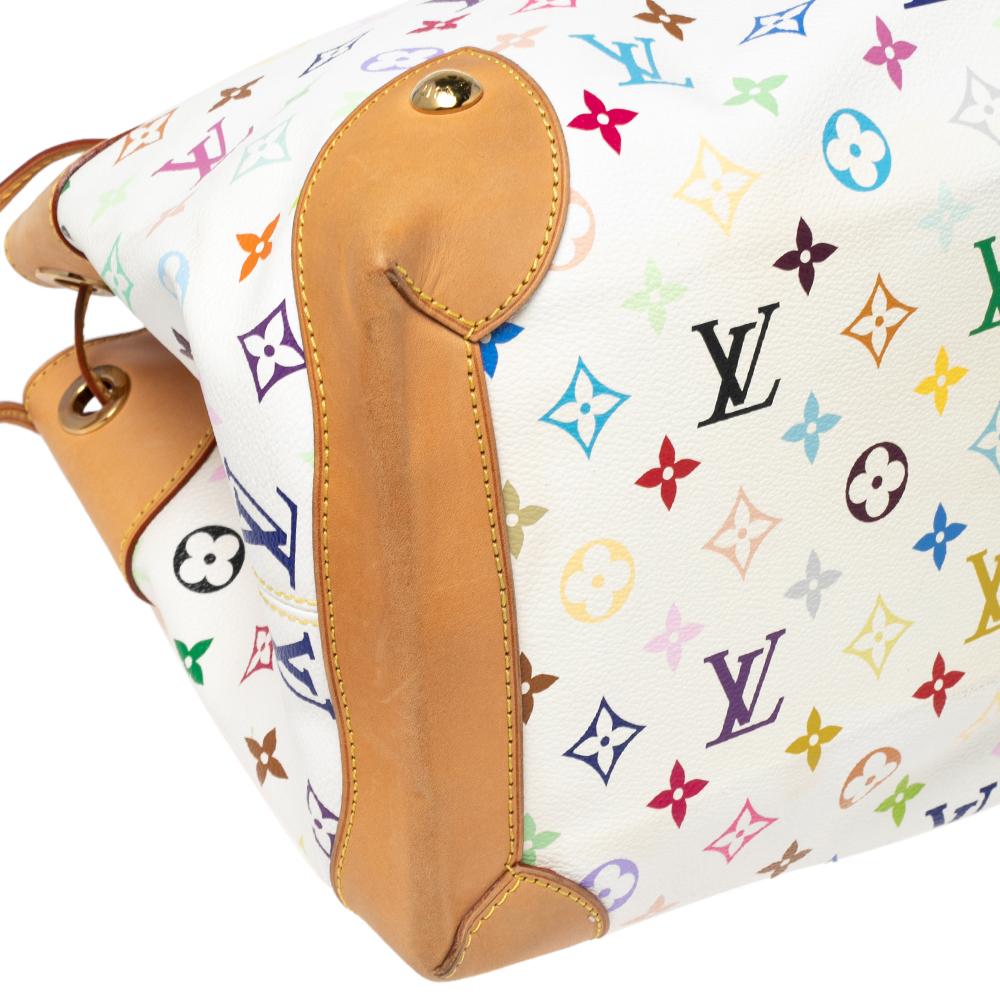 Louis Vuitton White Multicolor Monogram Canvas Ursula Bag In Good Condition In Dubai, Al Qouz 2