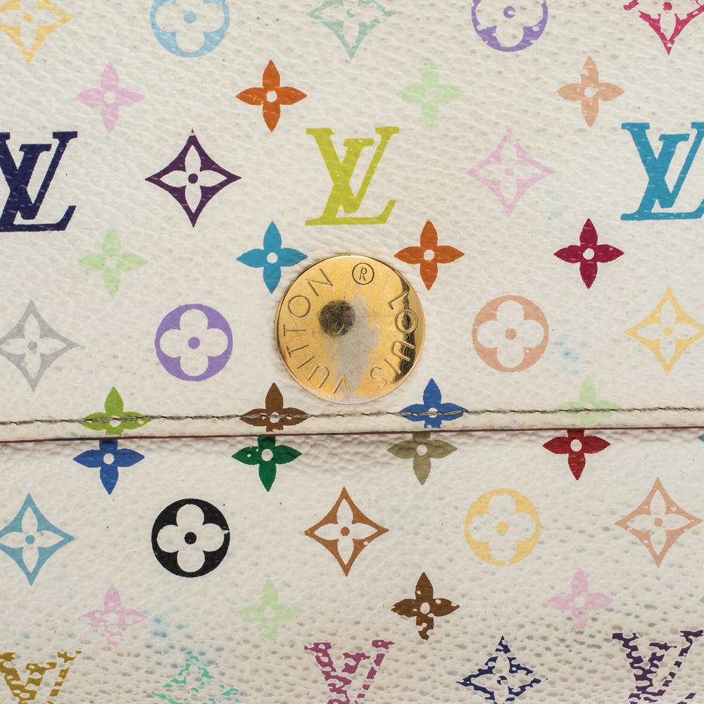 Louis Vuitton White Multicolor Monogram Sarah Wallet 2