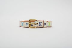 Louis Vuitton White Multicolor Monogram Skinny Belt (70/28)